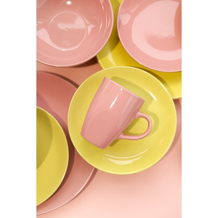 Кружка керамическая Доляна «Пастель», 280 мл, цвет розовый - фото 1906752487