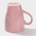 Кружка керамическая Доляна «Пастель», 280 мл, цвет розовый - Фото 3