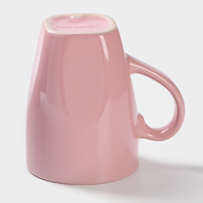 Кружка керамическая Доляна «Пастель», 280 мл, цвет розовый - фото 1925732286