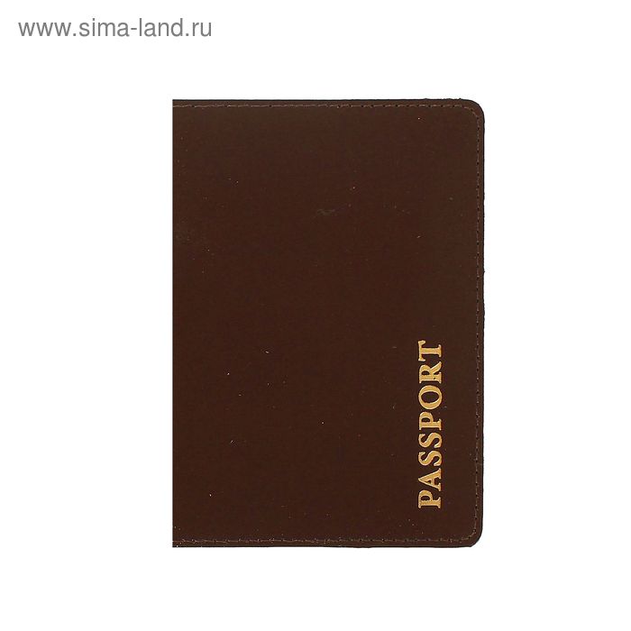 Обложка для паспорта, коричневый глянцевый - Фото 1