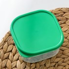 Контейнер квадратный Доляна, пищевой, 400 мл, цвет зелёный - Фото 2