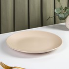 Тарелка керамическая обеденная Доляна «Пастель», d=27 см, цвет крем-брюле - Фото 2