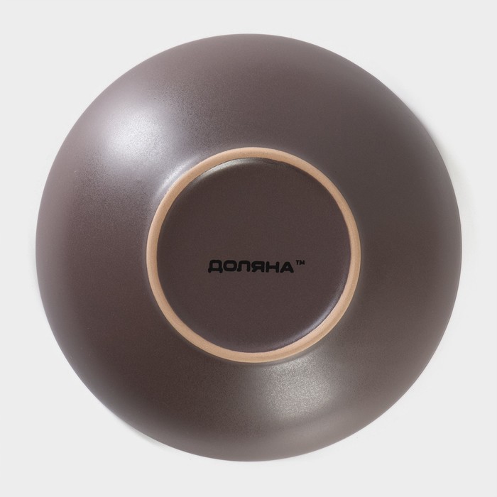 Тарелка керамическая суповая Доляна «Пастель» 700 мл, d=18 см, цвет коричневый - фото 1906752517