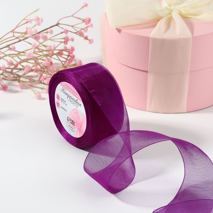 Лента капроновая, 40 мм, 20±1 м, фиолетовая, №35