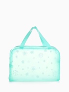 Косметичка - сумочка на молнии для бассейна, с ручками, с рисунком, зелёная - Фото 3