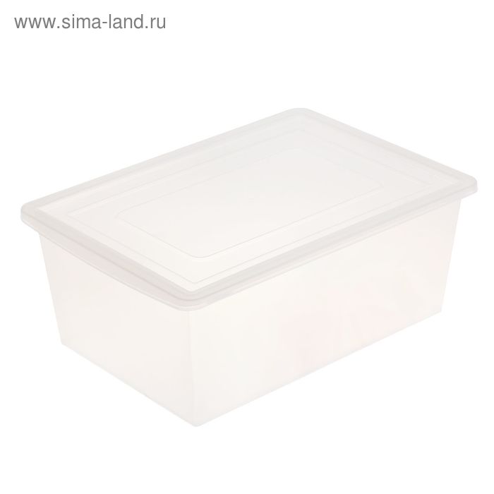Ящик универсальный для хранения с крышкой, объём 30л, цвет прозрачно-матовый - Фото 1