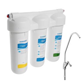 Система для фильтрации воды 'Аквафор' Трио Норма, РР5/В510-02/В510-07, 3-х ступенчатый, с краном, 2 л/мин