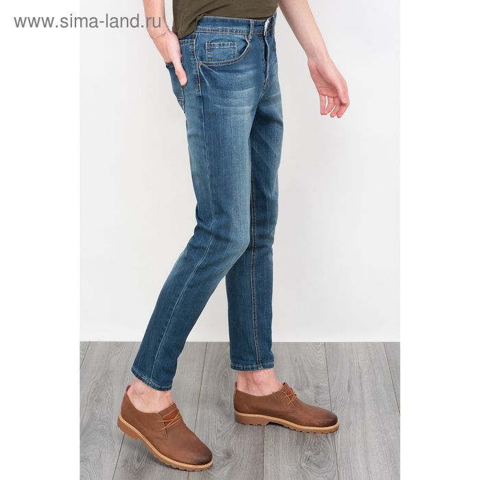 Брюки джинсовые мужские, цвет индиго, размер 44 (XS), рост 176 см (арт. 619036710) - Фото 1
