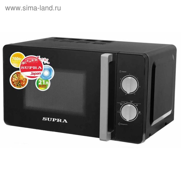 Микроволновая печь Supra MWS-2103MB, 21 л, 700 Вт, черный - Фото 1