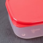 Контейнер квадратный Доляна, пищевой, 400 мл, цвет красный - Фото 2