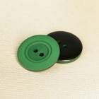 Пуговица, 2 прокола, 20,5мм, цвет зелёный - Фото 1