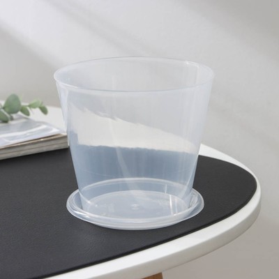 Горшок для орхидей с поддоном «Доляна», 800 мл, пластиковый, прозрачный