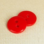 Пуговица, 2 прокола, 11мм, цвет красный - Фото 1