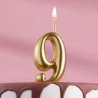 Свеча для торта цифра "Золотая", 5,5 см, цифра "9" - фото 317908848