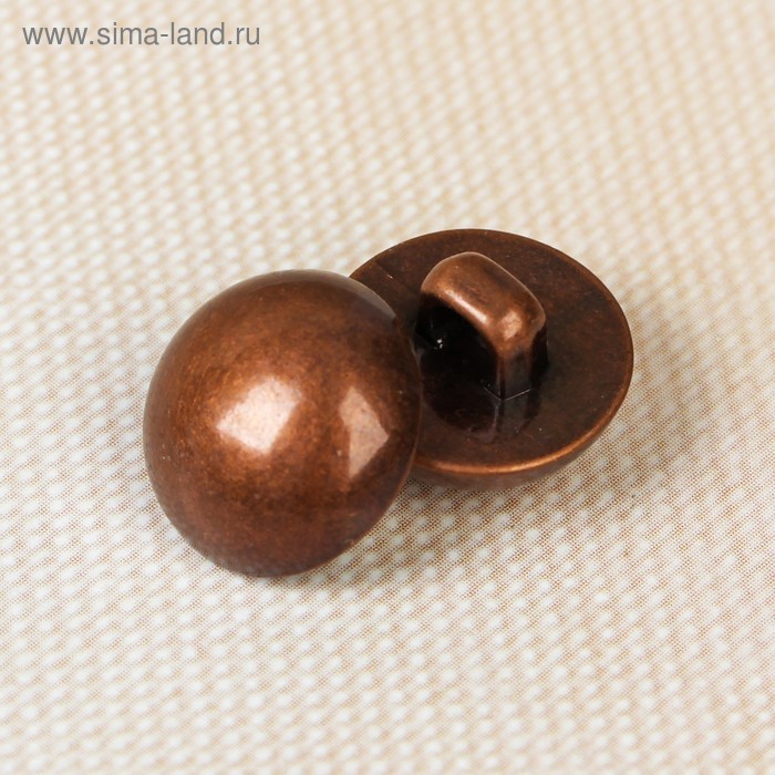 Пуговица, на ножке, 21,5мм, цвет бронзовый - Фото 1