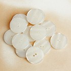 Пуговица, 2 прокола, 28мм, цвет белый - Фото 2