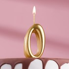 Свеча для торта цифра "Золотая", 5,5 см, цифра "0" - фото 10201553