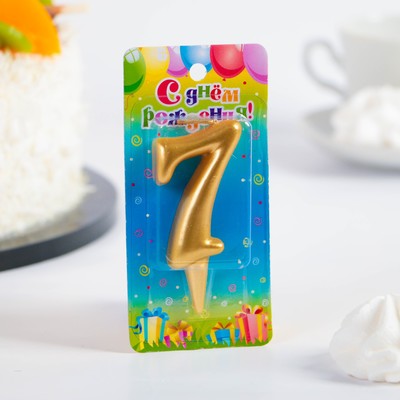 Свеча для торта цифра «Золотая», 5.5 см, цифра 7