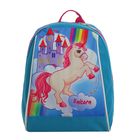 Рюкзак детский на молнии "Лошадка и радуга", 1 отдел, цвет бирюзовый - Фото 1