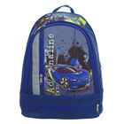 Рюкзак на молнии "Машина", 2 отдела, 1 наружный карман, синий/серый - Фото 1