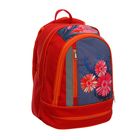 Рюкзак на молнии "Цветы", 2 отдела, 1 наружный карман, красный/серый - Фото 2