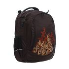 Рюкзак молодёжный на молнии, 2 отдела, 3 наружных кармана, коричневый - Фото 2