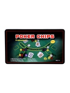 Набор для покера Poker Chips: 2 колоды карт по 54 шт., 300 фишек, сукно, металлический бокс, УЦЕНКА (мятая упаковка) - Фото 2