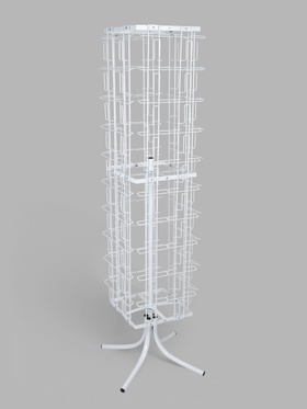 Стойка вращающаяся для открыток, напольная, 80 карманов А5, 45×45×180 см, белая 1409490
