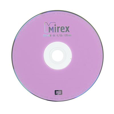 Диск DVD+RW Mirex, 4x, 4.7 ГБ, Cake Box, 10 шт.