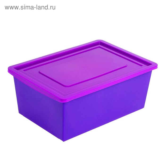 Ящик универсальный для хранения с крышкой, объем 30л. цвет: сиренево-фиолетовый - Фото 1