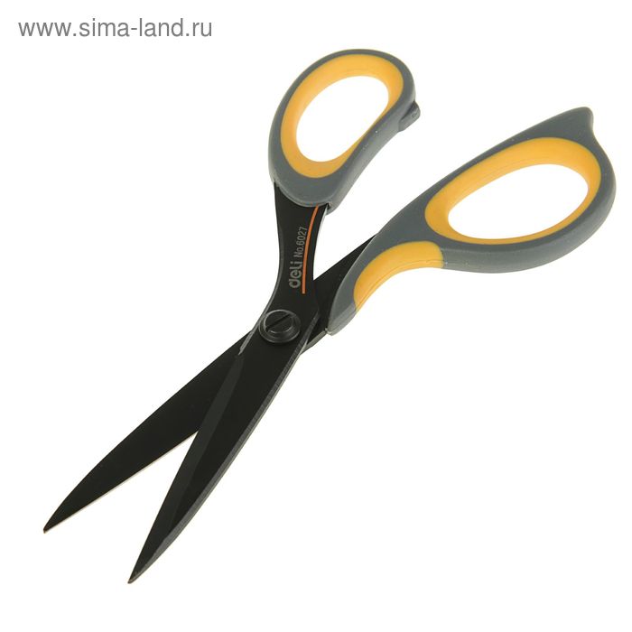 Ножницы_ 17.5 см пластиковые ручки    на блистере DELI E6027 - Фото 1