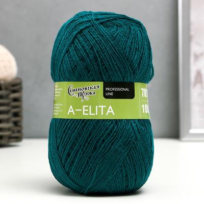 Пряжа A-elita (Аэлита) 50% шерсть, 50% акрил  781м/100гр (39 изумруд)