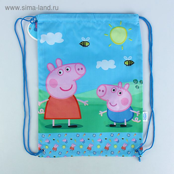 Мешок для обуви 460х360 мм «Свинка Пеппа» - Фото 1