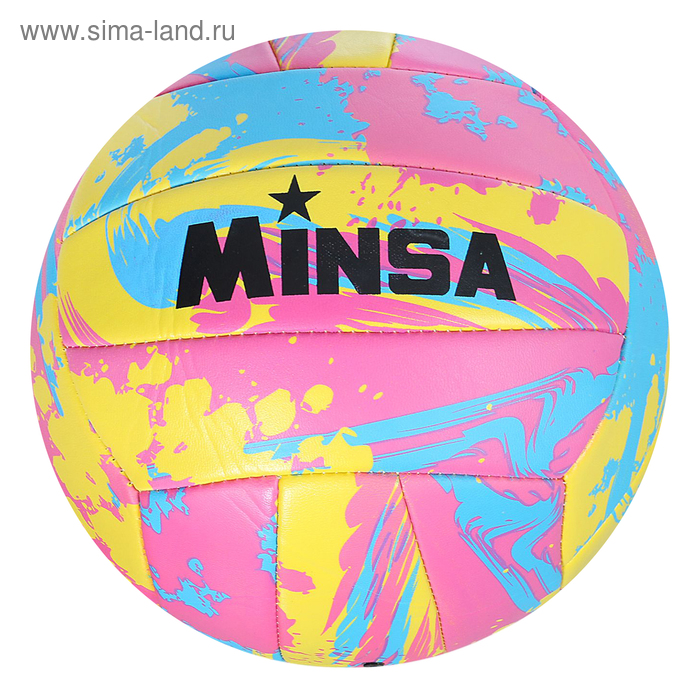 Мяч волейбольный Minsa V17, 18 панелей, PVC, 2 подслоя, машинная сшивка, размер 5 - Фото 1