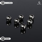 Кримп - зажимная бусина, СМ-373, 6 мм, набор 20 шт. цвет серебро - Фото 1