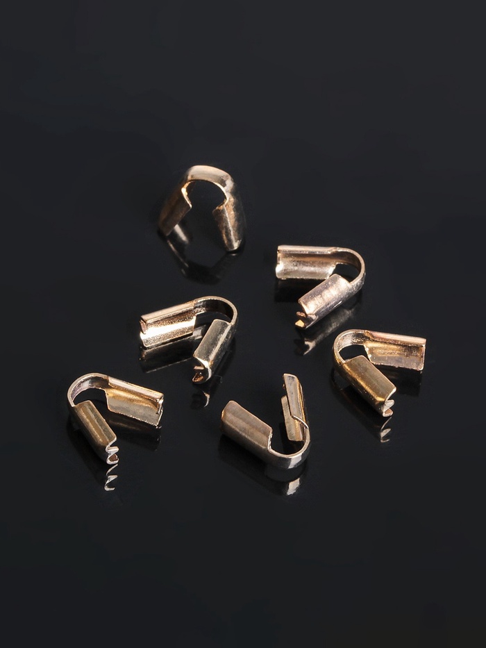 Концевик-зажим СМ-296-2, набор 20 шт., 1×0.8×0.4 см, цвет золото