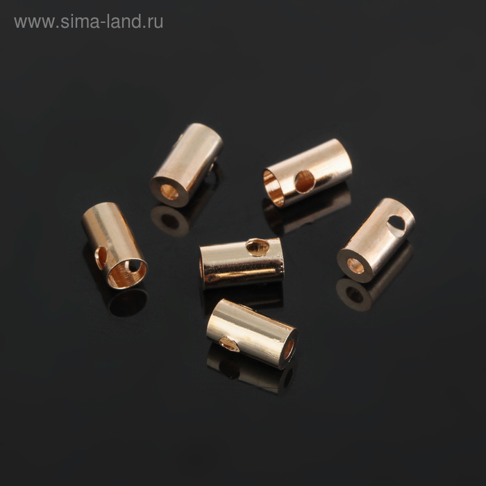 Концевик, цвет золото, 7*4 мм (набор 30шт) - Фото 1