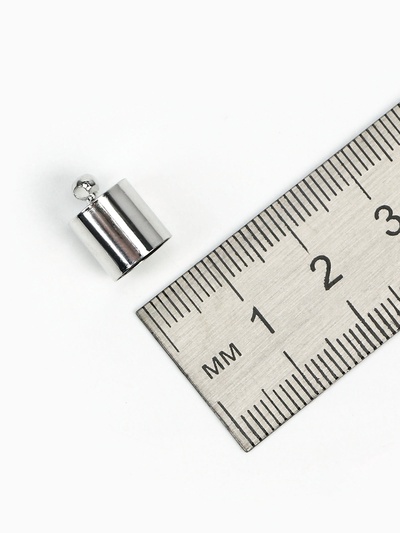 Концевик-шапочка, СМ-165, (набор 5 шт.), 1,2×0,8см, d(вн.)=0,7см, цвет серебро