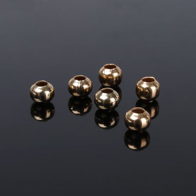 Кримп (зажимная бусина), цвет золото, 6 мм (набор 20шт)