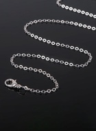 Цепочка с карабином, набор 5 шт. L=45 см, мелкое плетение, цвет серебро - Фото 3