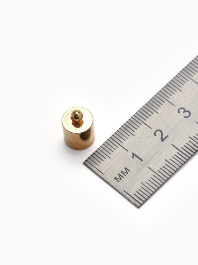 Концевик-шапочка, СМ-165,(набор 5 шт.), 1.2×0.8 см, d (внутренний)=0.7 см, цвет золото