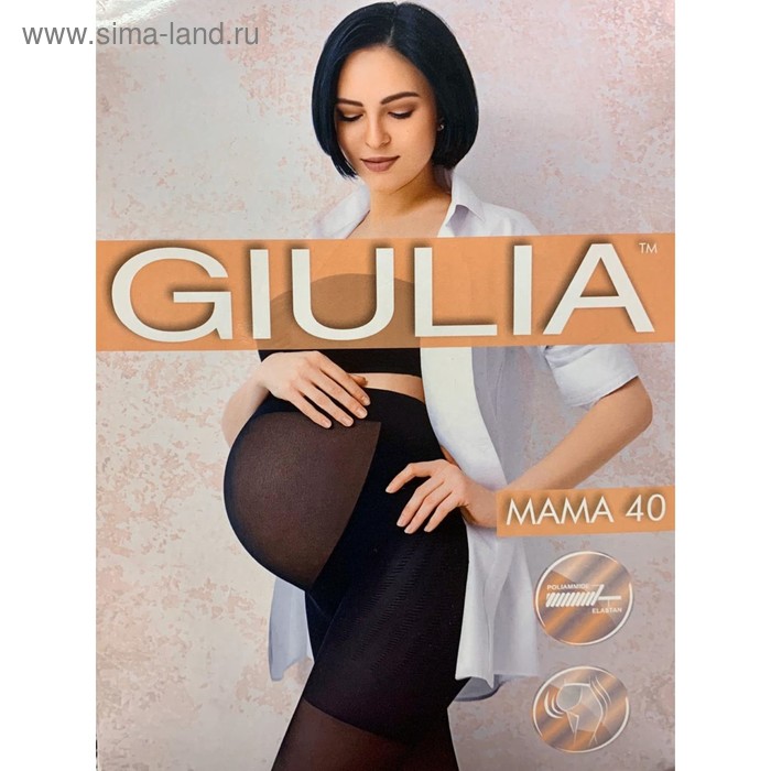 Колготки для беременных GIULIA MAMA 40 цвет чёрный (nero), размер 4 - Фото 1