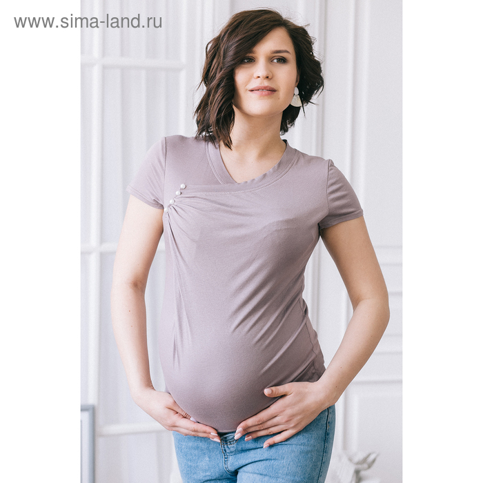 Блузка для беременных 2241, цвет бежевый, размер 44, рост 170 - Фото 1