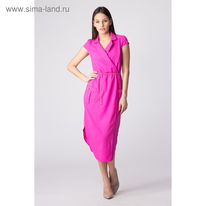 Платье с запахом женское, цвет фиолетовый, размер 56, рост 168 - Фото 1