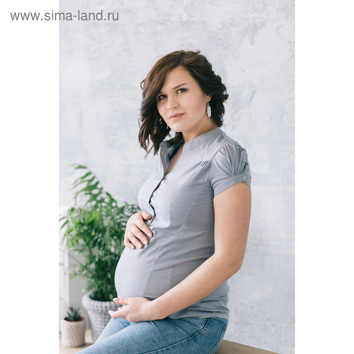 Блузка для беременных 2250, цвет серый, размер 46, рост 170 - Фото 1