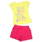 Комплект для девочки (футболка, шорты), рост 128 см, цвет жёлтый/фуксия (арт.CSJ 9576 (123)) - Фото 1