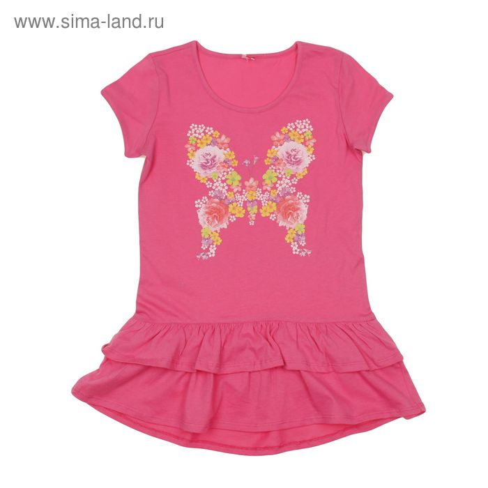 Платье типа "туника" для девочки, рост 134 см, цвет розовый (арт.CSJ 61352) - Фото 1