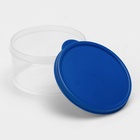 Контейнер круглый Доляна, пищевой, 300 мл, прозрачный, крышка синяя - Фото 2