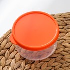 Контейнер круглый Доляна, пищевой, 300 мл, цвет оранжевый - Фото 2