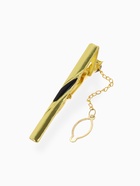 Набор мужской медный «Запонки+Зажим(6 см)для галстука», точеч рисунок, прямоуг, чёрный в зол - Фото 7